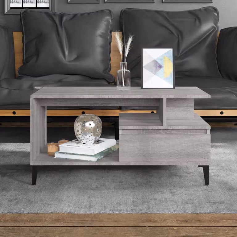 Maison Exclusive - Tavolino grigio Sonoma 90x49x45 cm Materiale ligneo