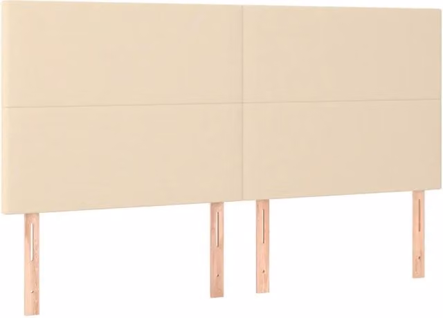 Testiera | Testata Crema 200x5x118/128 cm Tessuto