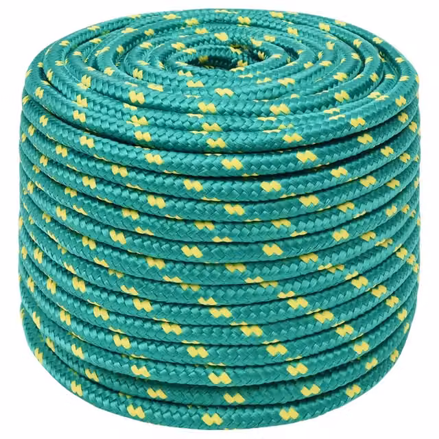 Corda per barca in polipropilene verde vidaXL, diametro 14 mm, lunghezza 250 m