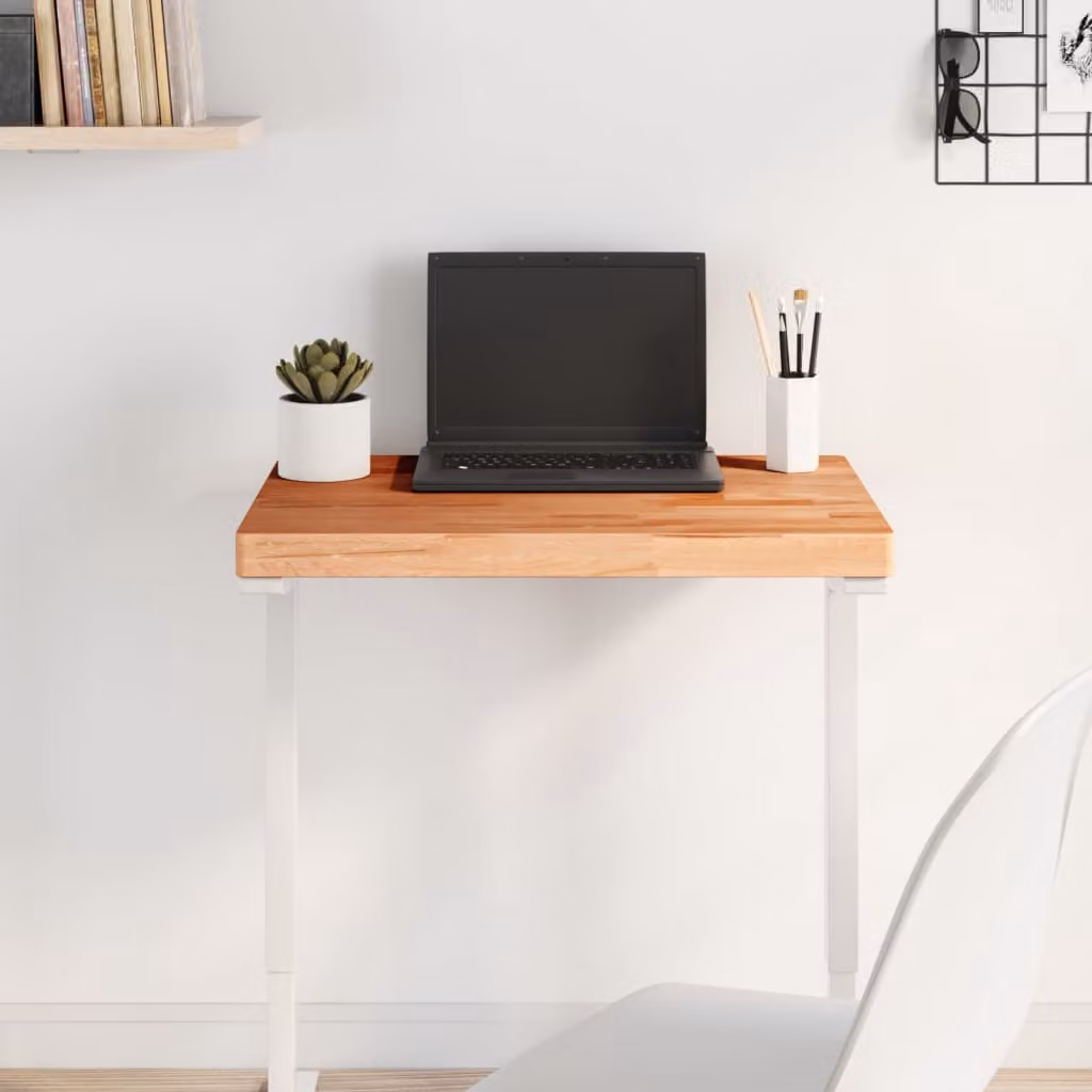 Piano Tavolo Rettangolare in Legno Massello di Faggio vidaXL, Marrone, L 60 cm x P 40 cm x H 4 cm