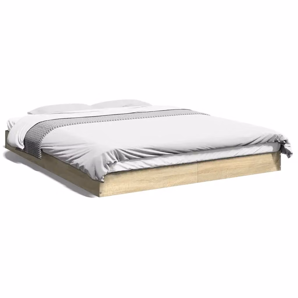 Giroletto senza materasso vidaXL in legno Rovere Sonoma L/P: 160 x 200 cm – 2
