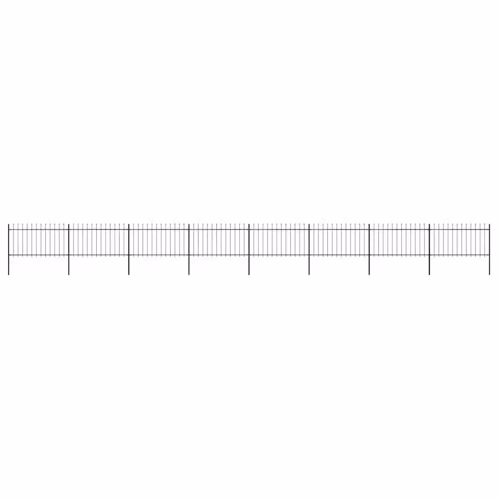 Recinzione da giardino vidaXL con punta a lancia in acciaio nero L: 1339 cm, H: 100 cm