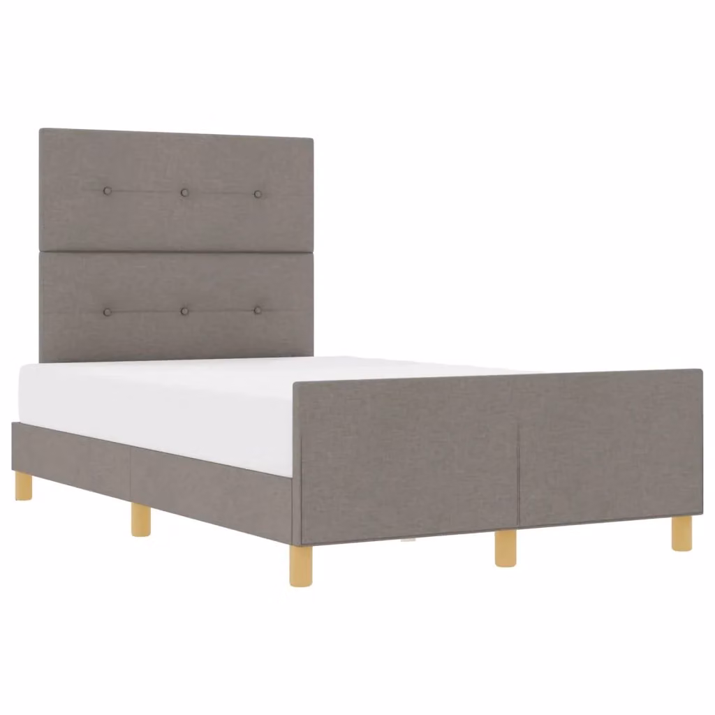 Struttura letto con testiera Talpa vidaXL in tessuto e legno, L 120 x P 200 cm, beige o grigio – 2