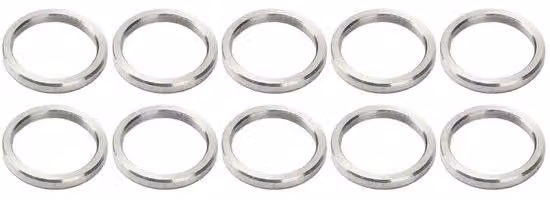 Set di anelli distanziatori piatti da 15 mm e 12 mm in acciaio inossidabile, 10 pezzi