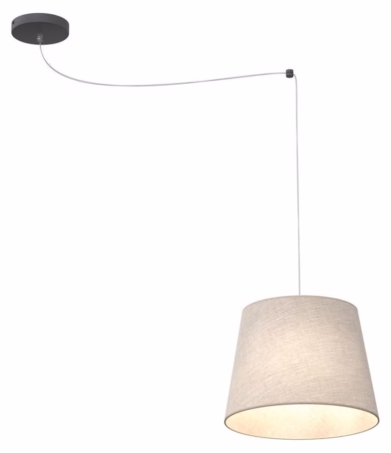 Lampada a sospensione ASCOT beige 1xE27x20W in tessuto, dimensioni: 200x38x38 cm, IP20, Emibig