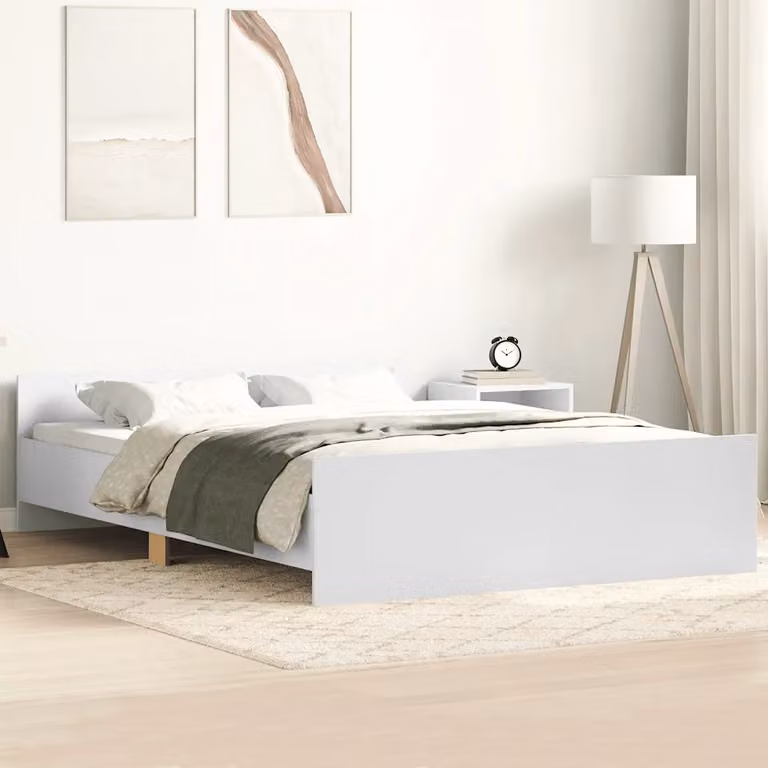 vidaXL Giroletto con Testiera e Pediera in Legno Bianco L/P/H: 120 x 200 x 123 cm
