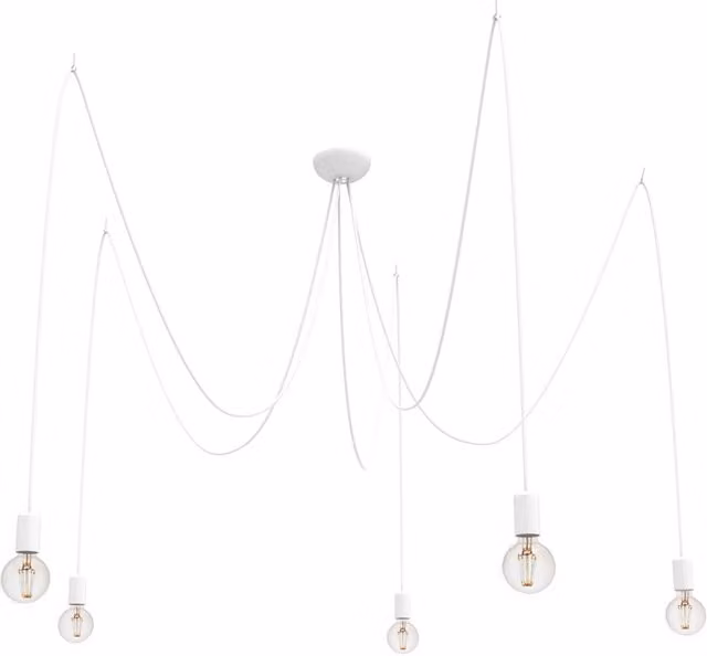 Lampadario a sospensione Nowodvorski Lighting Spider bianco in metallo e vetro con 5 lampadine E27 dimmerabile