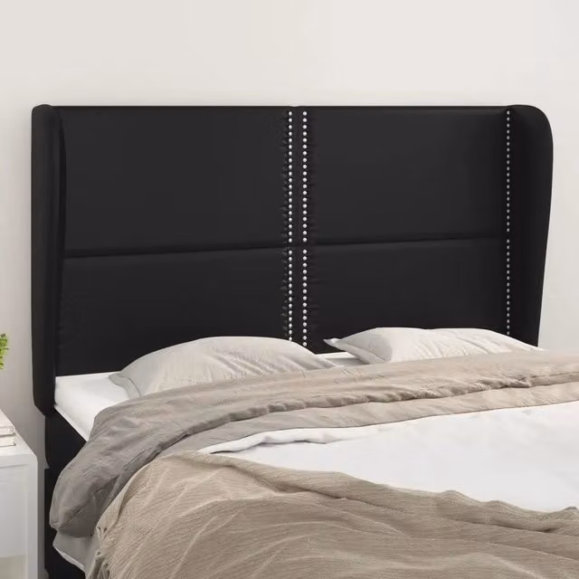 Testiera con Orecchie Design Mania in Similpelle Nera L: 147 cm, P: 23 cm, H: 118/128 cm – 1