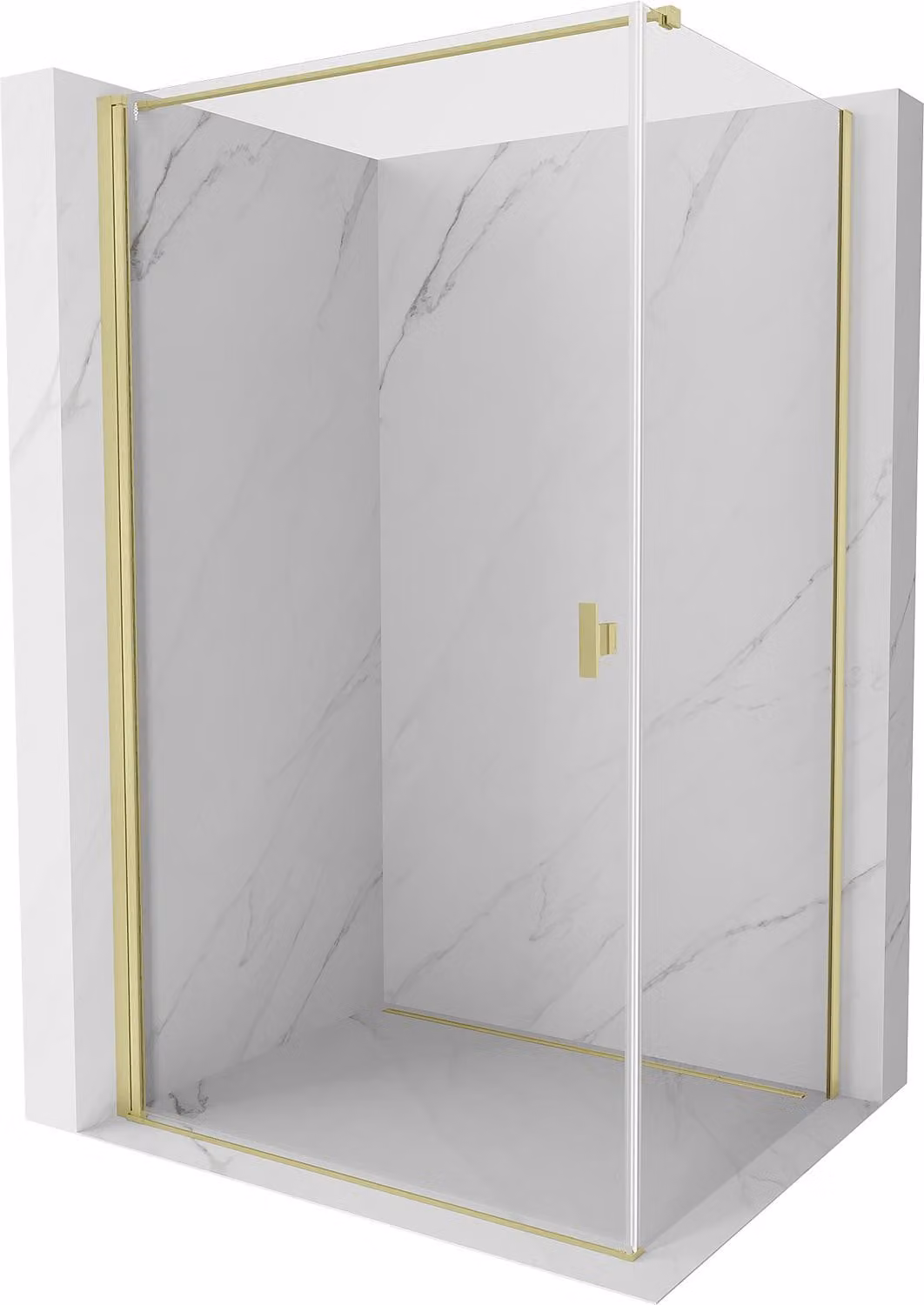 Mexen Mist-B cabina doccia a battente 90 x 120 cm, trasparente, oro spazzolato - 8A2T-090-120-55-00