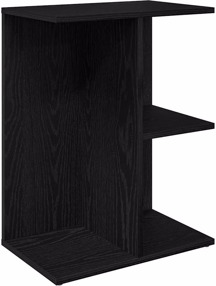 Comodino Rovere Nero 40,5x31x60 cm in Legno Multistrato