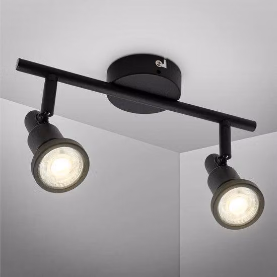 Lampada da soffitto per bagno - Faretto da soffitto a LED IP44 per bagno con 2 lampadine da 48 W, ciascuna da 400 lm