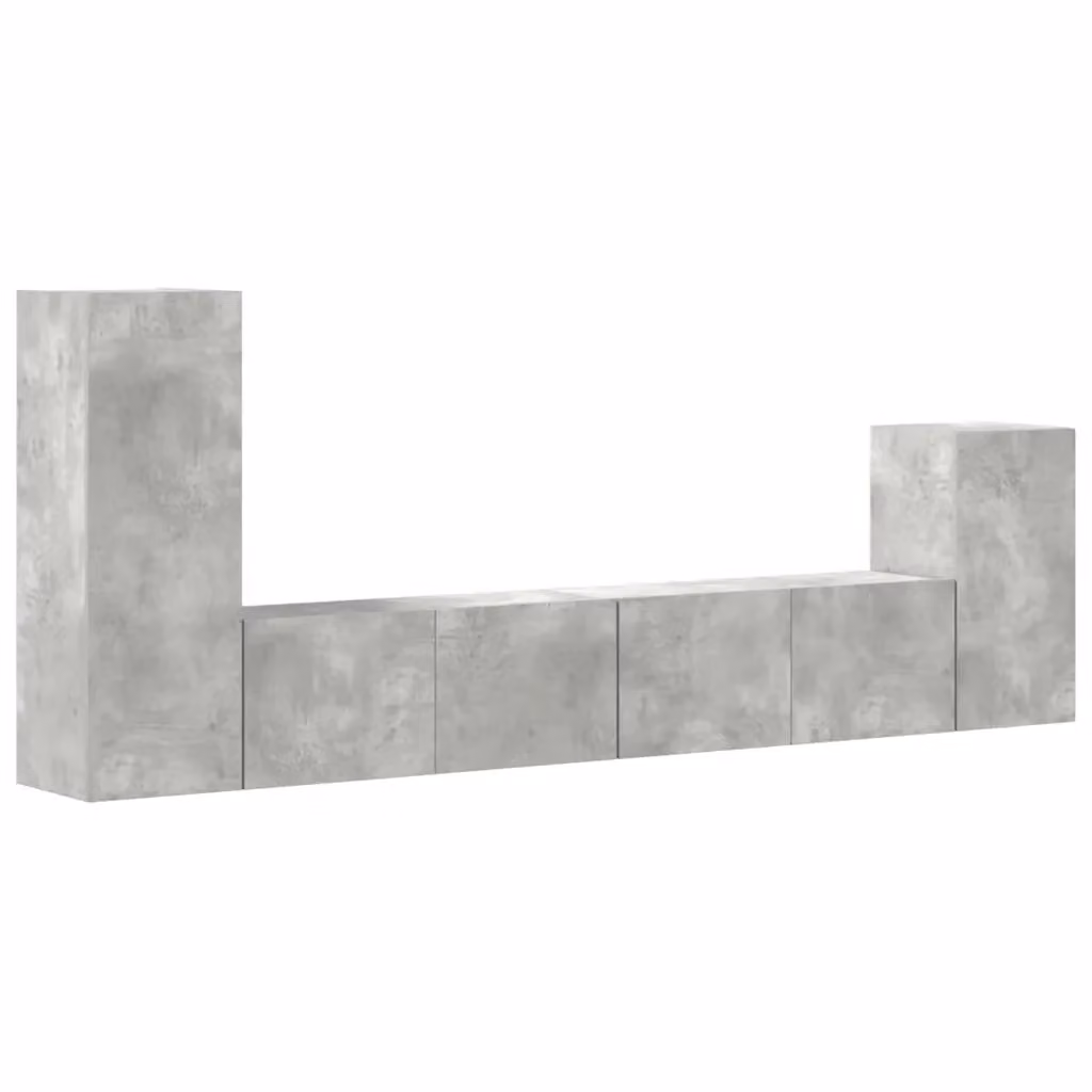 Set di mobili porta TV moderno vidaXL in legno e MDF, 4 pezzi, colore grigio – 2