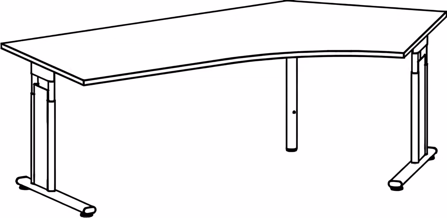 Geramöbel scrivania Lisbon Dl 216,6 X 113 grigio chiaro/argento