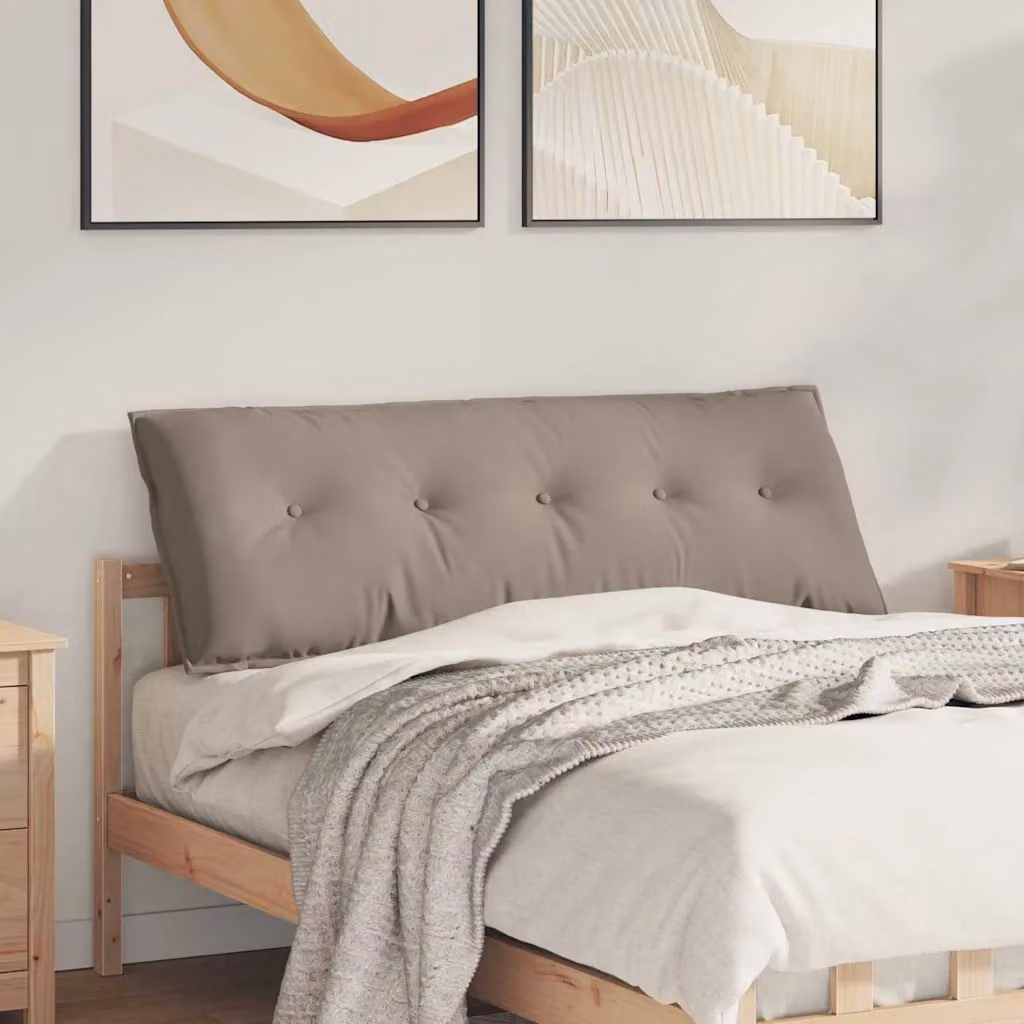 vidaXL Cuscino per Schiena Beige/Grigio in Microfibra L: 140 cm, P: 50 cm
