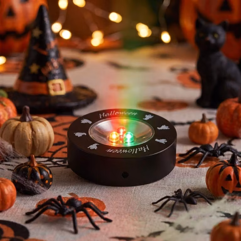 Illuminazione d'atmosfera a LED a tema Halloween - 3 LED - 3 batterie AAA