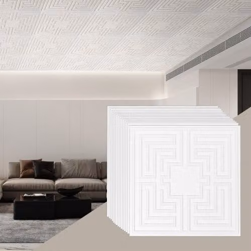 Set di 12 pannelli per controsoffitto VEVOR in PVC bianco, dimensioni 60,5 x 60,5 cm
