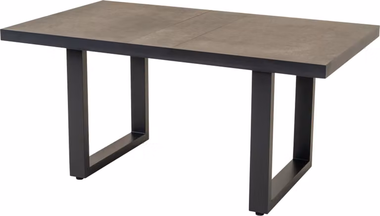 Tavolo da salotto - 140x85x67 cm - Alluminio - Piano in Vetroceramica