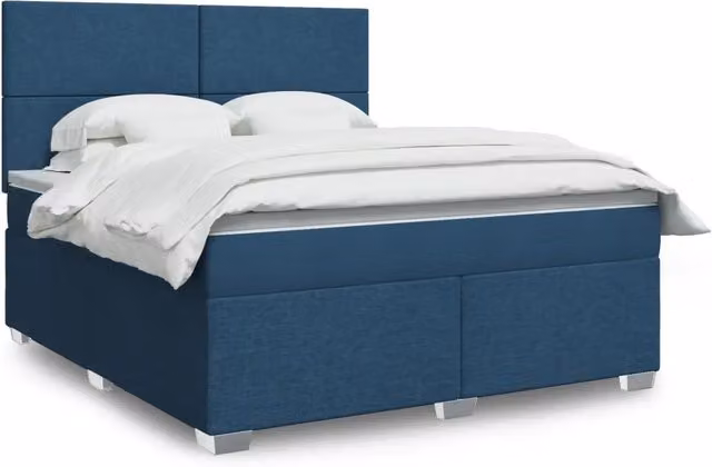 Letto Ibrido con Giroletto a Molle e Materasso vidaXL Blu e Bianco L/P: 180 x 200 cm – 1