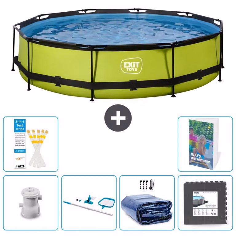 Piscina gonfiabile rettangolare - 360x76 cm - Set da 5 pezzi - Modello S217