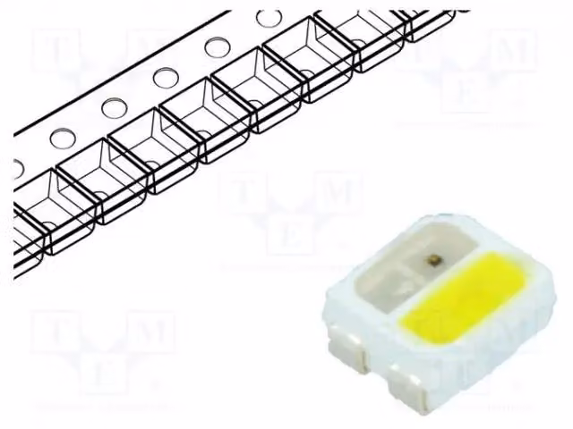 LED; SMD; 3528, PLCC4; rosso/bianco freddo; 3,5x2,7x1,5 mm; 120°; 20mA OSRWRDS5C1A. Diodi LED SMD, assortimento di colori