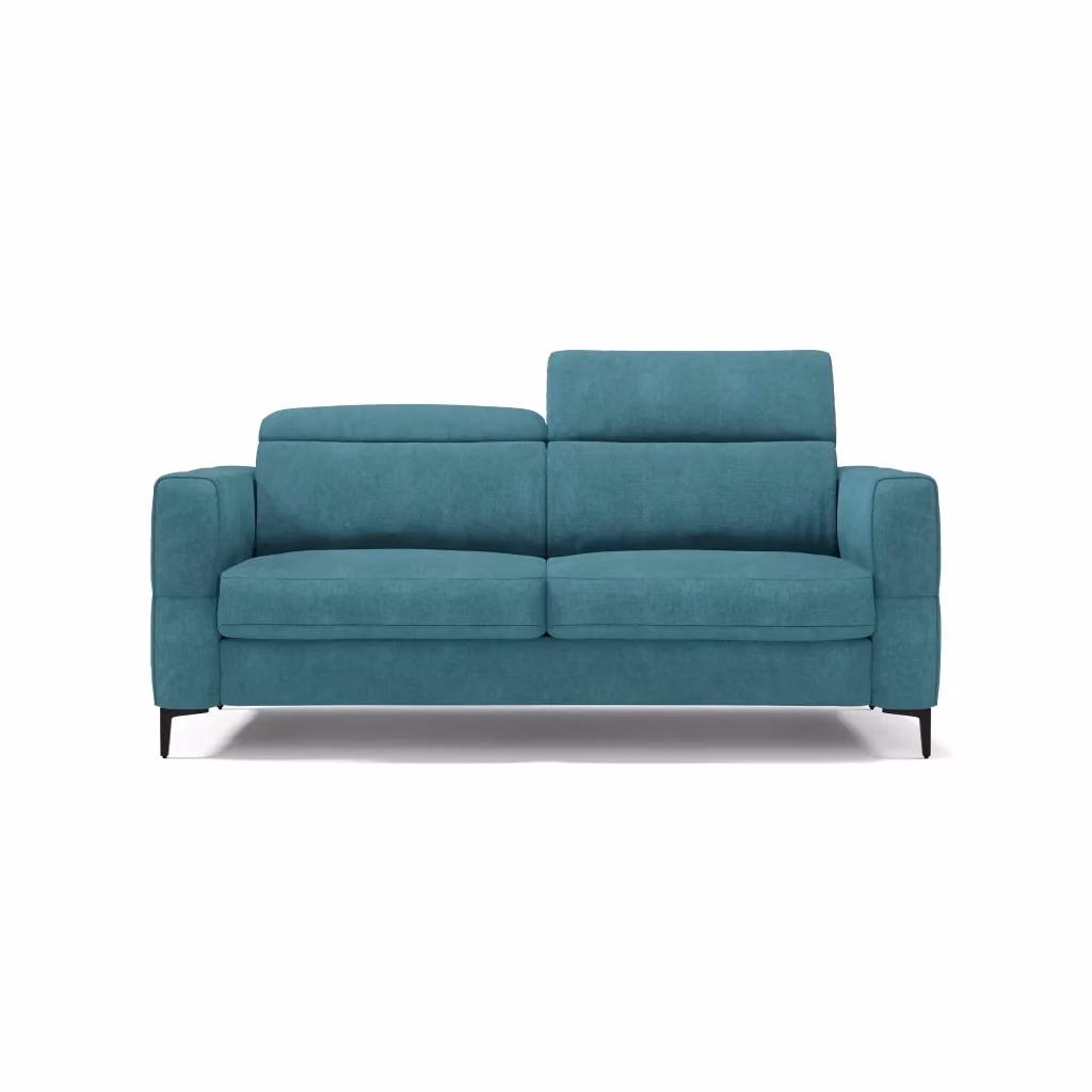 Divano letto Gardenia azzurro con poggiatesta reclinabili e rivestimento impermeabile, materasso alto 18 cm, L/P: 140 x 197 cm – 2
