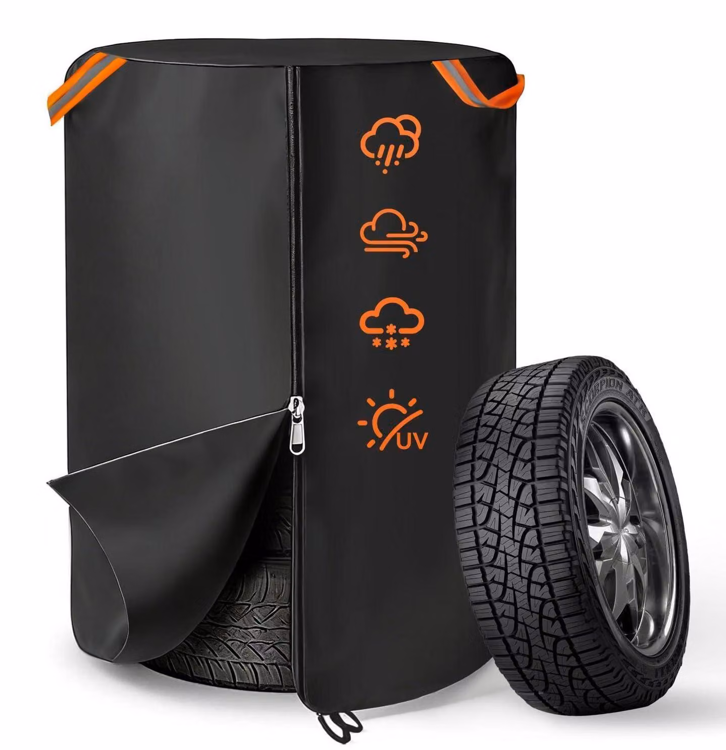 4 coperture per pneumatici auto, realizzate in tessuto Oxford 420D, impermeabili, universali, dimensioni 85x120 cm