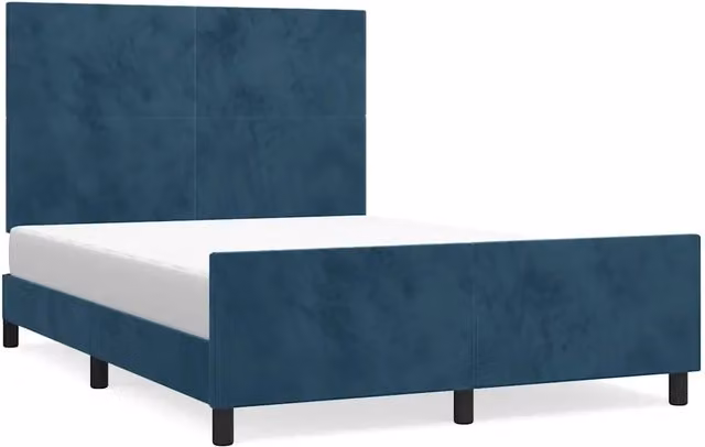Letto matrimoniale | Letto per adulti | Giroletto senza Materasso Blu Scuro 140x200 cm Velluto