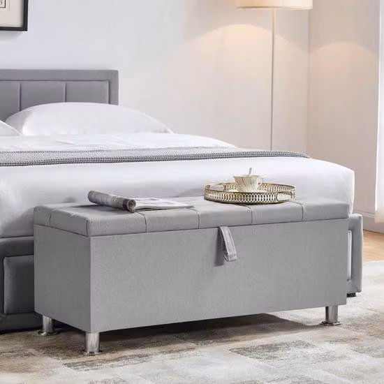Azomor® Elegante contenitore multifunzionale in lino grigio chiaro, adatto a qualsiasi ambiente