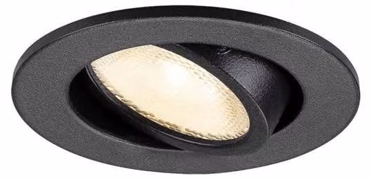 SLV 1009005 NUOVA TRIA® 45, DL, rotonda, plafoniera da incasso, 3000 K, 24°, nero