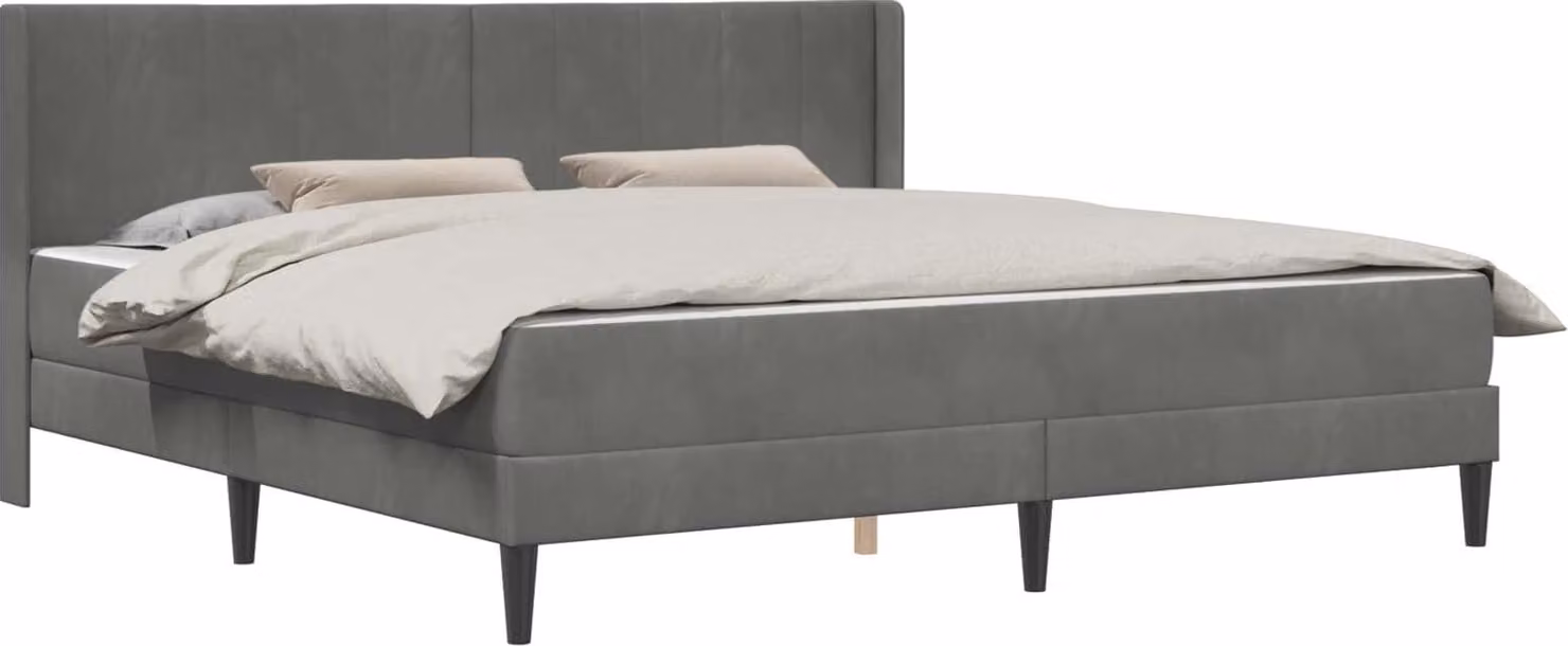 Struttura del letto con materasso, colore grigio scuro, dimensioni 180 x 200 cm