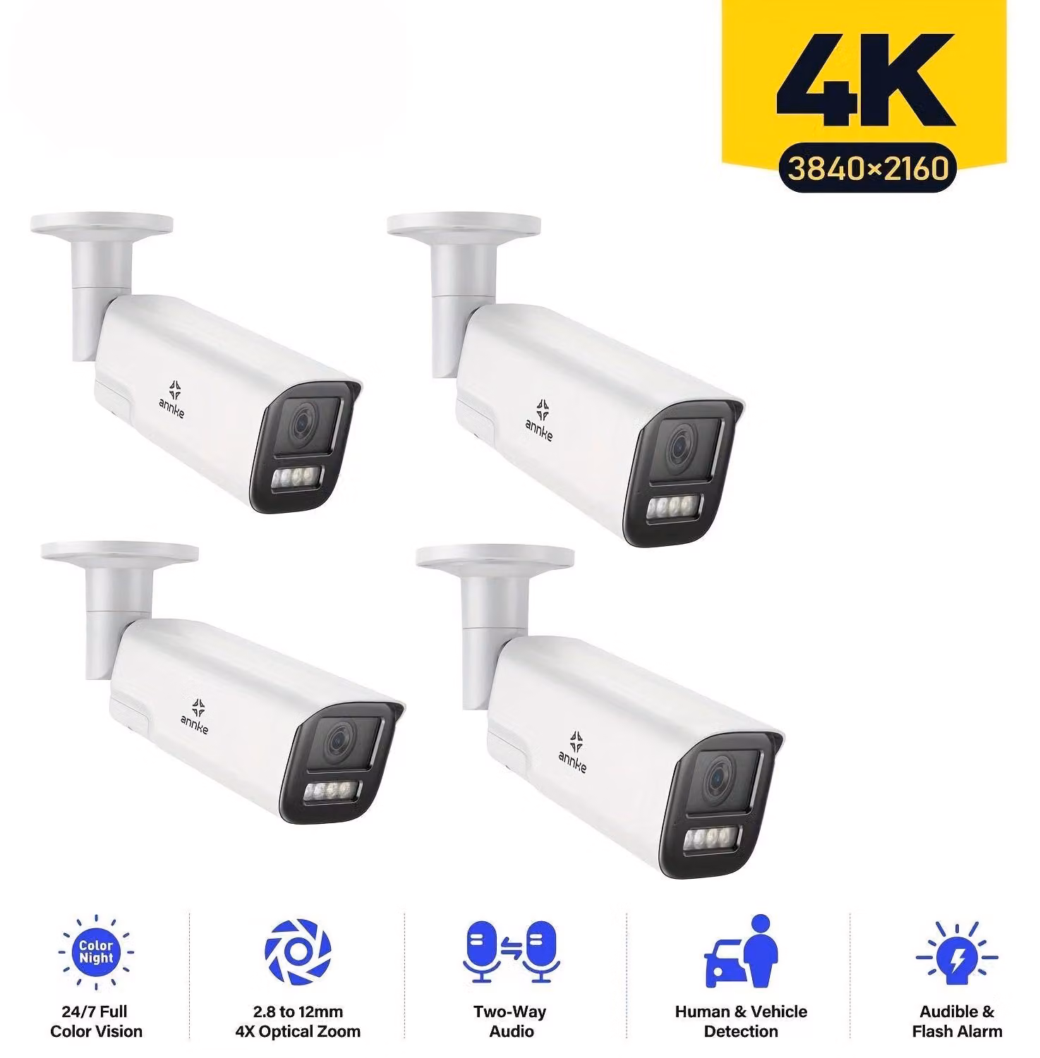 Telecamera di sicurezza - Telecamera IP - Telecamera a cupola - Telecamera PoE - Telecamera di sorveglianza - Risoluzione elevata da 12MP