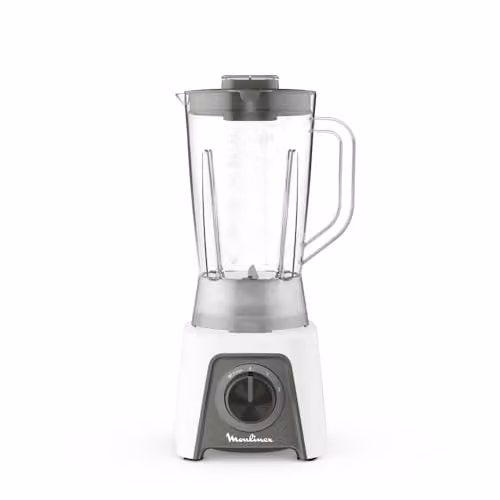 Moulinex Frullatore Bianco + 450W 1,5L con Tritaghiaccio e 2 Velocità