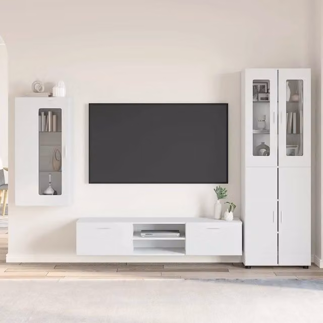 Set mobile TV FLORIN 3 pz Bianco Legno ingegnerizzato 3397964