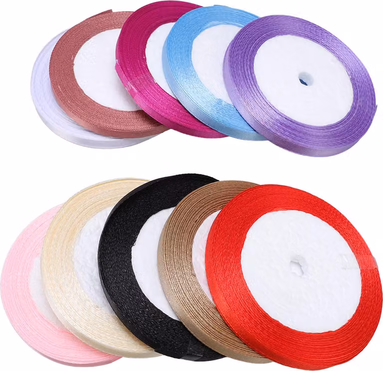 10pcs 0,6 cm nastro da regalo poliestere multicolore squisito nastro decorativo rotoli per compleanni matrimoni vacanze