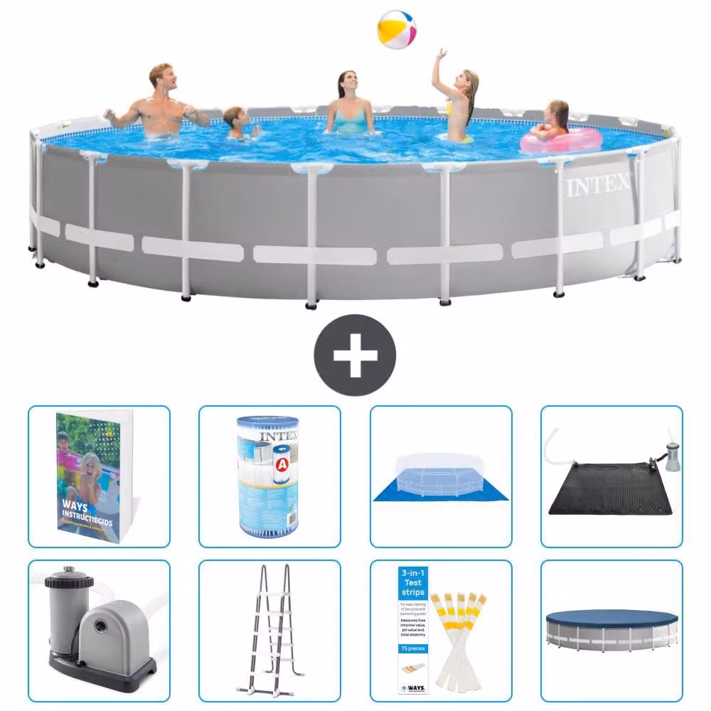 Struttura per piscina a forma di prisma - 610x132 cm - composta da 7 elementi - modello S619