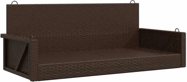Panchina a dondolo da giardino in polyrattan marrone L: 119 cm, P: 56 cm, H: 48 cm – 1