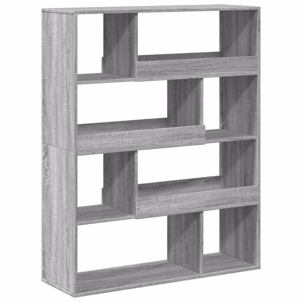 Libreria vidaXL in Legno Grigio con Design Classico e Finitura Opaca, L 100 cm x P 33 cm x H 125,5 cm – 2