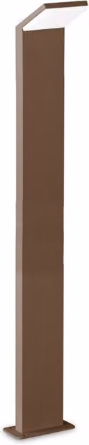 Piantana da terra moderna IDEAL LUX in alluminio con LED da 9W 3000K luce calda, modello bollard con sensore di movimento e protezione IP54, colore marrone