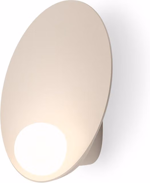 Applique LED Vibia Musa con luce up and down, disponibile in bianco o beige con finitura argento