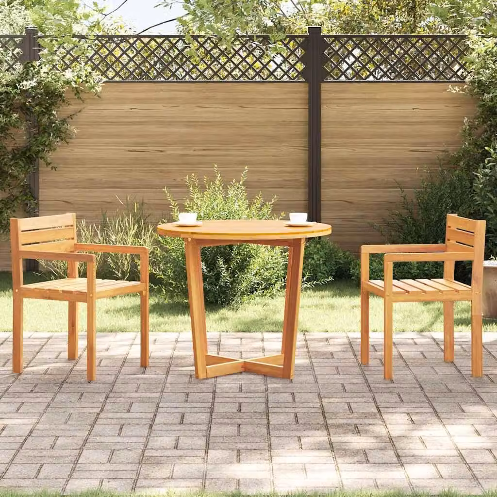 Maison Exclusive - Tavolo da pranzo da giardino rotondo Ø 90 x 75 cm in legno massello di acacia