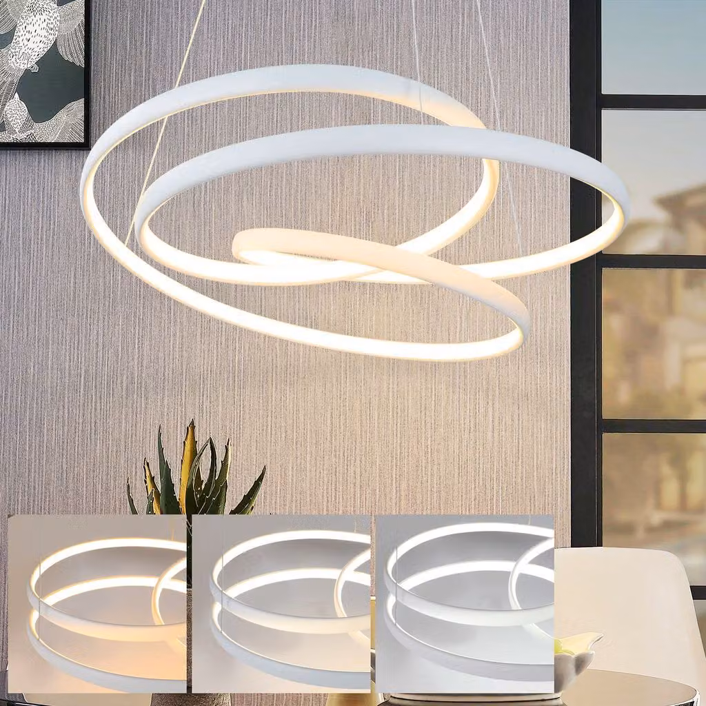 ZMH LED luce a sospensione sala da pranzo bianco dimmerabile con telecomando lampada a sospensione 55W luce a sospensione moderna lampada a sospensione per tavolo da pranzo soggiorno camera da letto