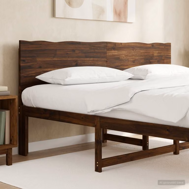 Testiera con bordo vivo vidaXL ROSTOCK in legno massello di acacia, Marrone Scuro, 180x200 cm