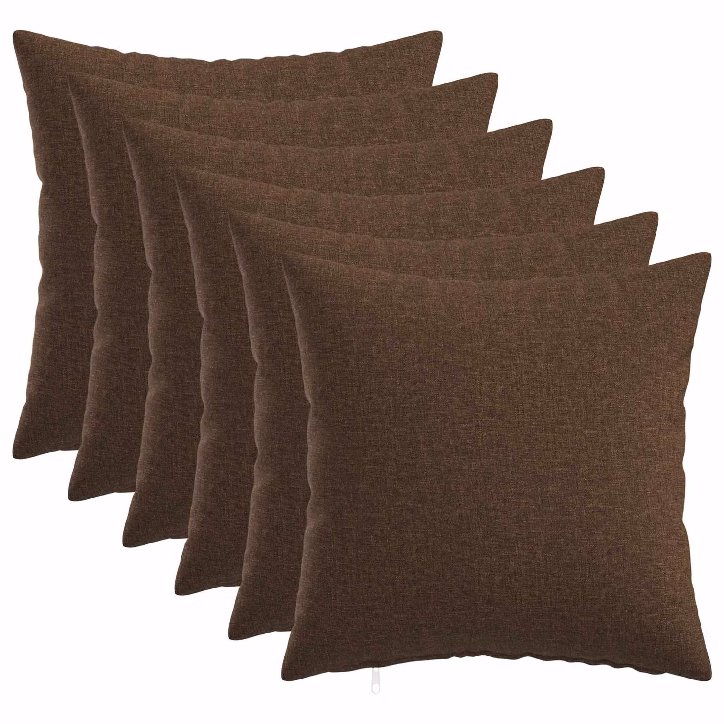 Set di 6 federe vidaXL HEERLEN marroni in tessuto, L 45 x P 45 cm