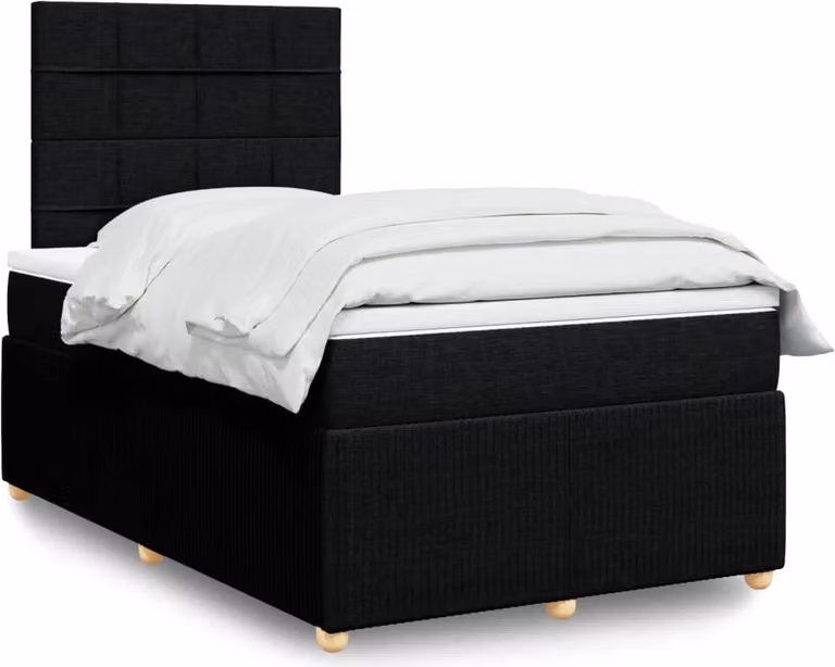 Maison Exclusive - Letto boxspring con materasso nero 120x200 cm Tessuto