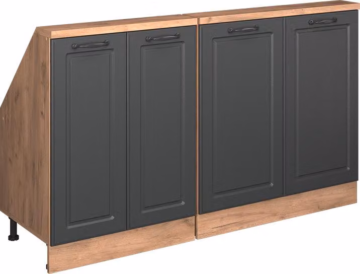Mobile cucina sottotetto Vicco R-Line Antracite rustico 140 cm Set di 2, Model 58145