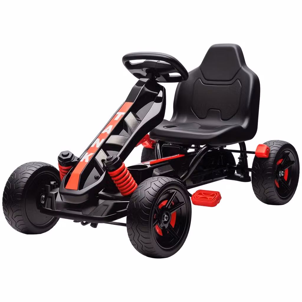 Triciclo con Pedali Zephmum per Bambini Rosso e Nero con Freni e Ruote Antiscivolo in EVA – 2