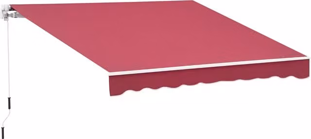 Tenda da sole a bracci avvolgibile Outsunny con manovella in metallo, alluminio e poliestere, L: 400 cm, P: 250 cm, colore Rosso Scuro