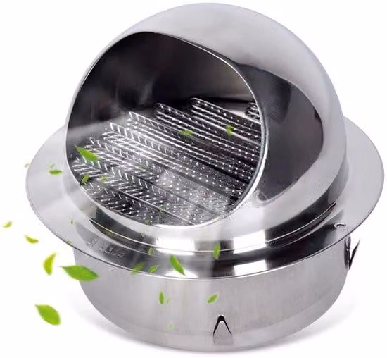 Griglia di protezione per ventilatore - 130 mm - Zanzariera - Resistente alla pioggia - Acciaio inossidabile - Per uso esterno
