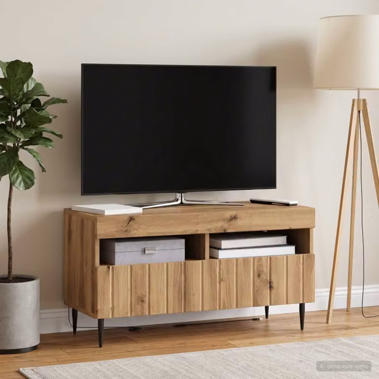 Mobile TV LED vidaXL ZWOLLE in Rovere Artigianale Marrone L: 81 cm, P: 35 cm, H: 43 cm