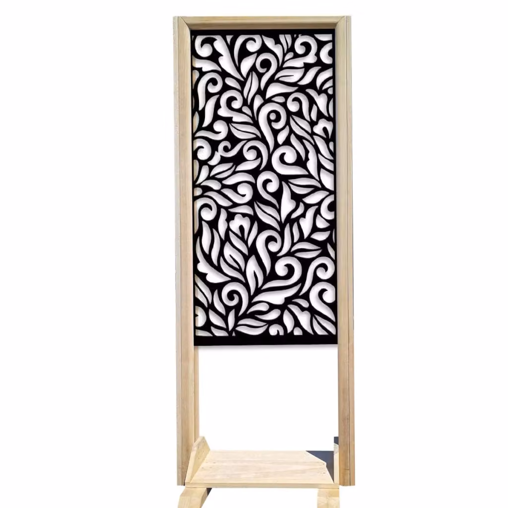 Paravento modulabile Signorbit in legno e PVC nero L: 70 cm, H: 190 cm – 2
